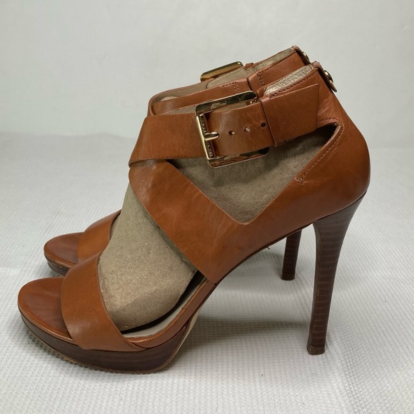 Sold!✅ Michael Kors Brown Heel Sandals Size 8 - Picture 4 of 8